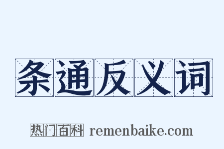 条通反义词是什么意思的图片